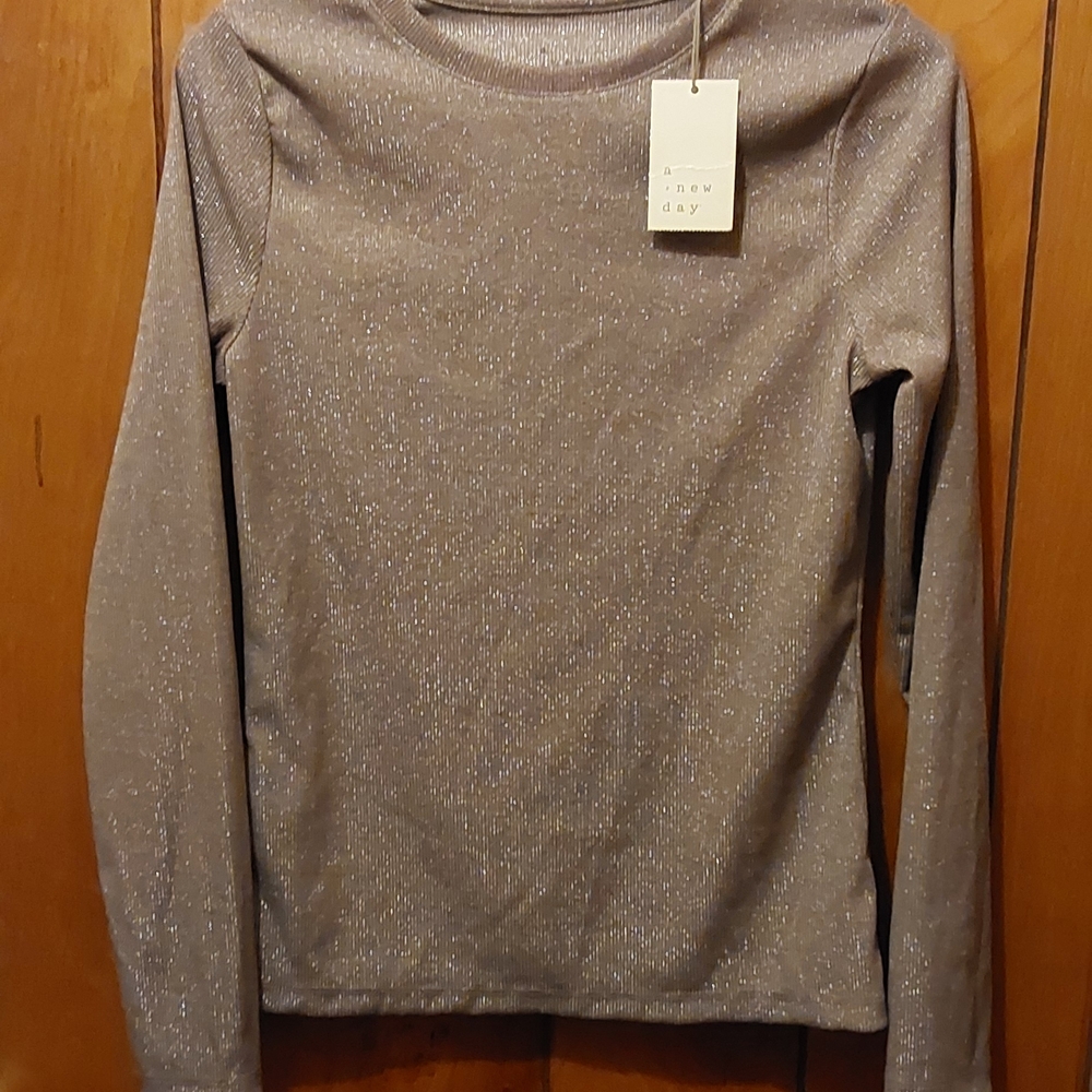 A New Day Women's Silver Long Sleeve Top